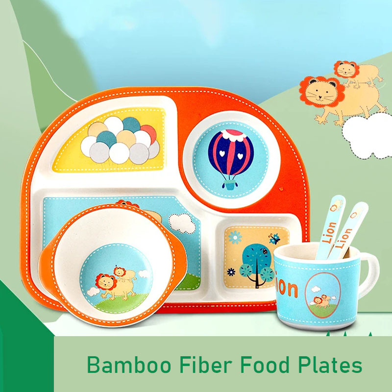 Baby Food With Fiber - Plato para niños con particiones, platos