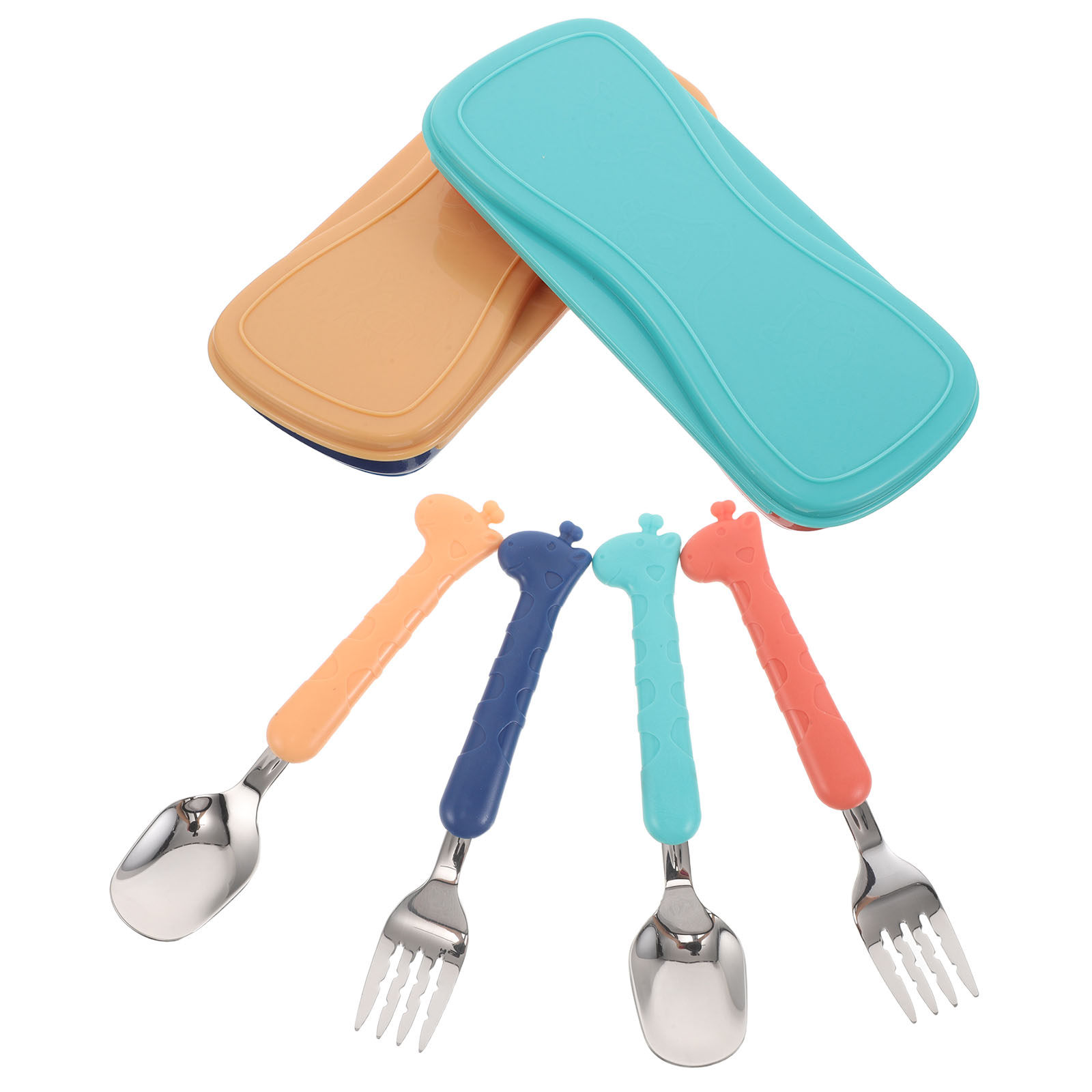 Weaning Spoon Set - Juego de utensilios portátiles de acero