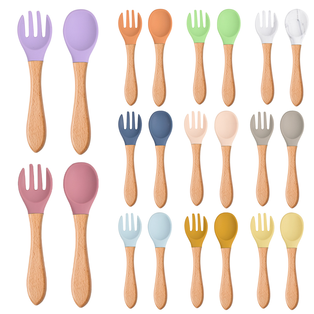 Weaning Spoon Set - 2 unids/set de tenedor cuchara de